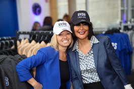 City of Grand Rapids Mayor Rosalynn Bliss and GVSU President Philomena V. Mantella sporting Laker colors.