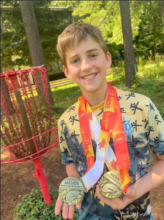 Kaiden Bell is a three-time discgolf gold medalist at the Meijer State Games.