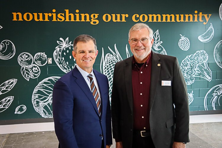 Meijer Ceo Rick Keyes and Feeding America WM's president and CEO Ken Estelle.