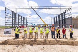 Groundbreaking on the Gerald R. Ford International Airport new snow removal equipment building.