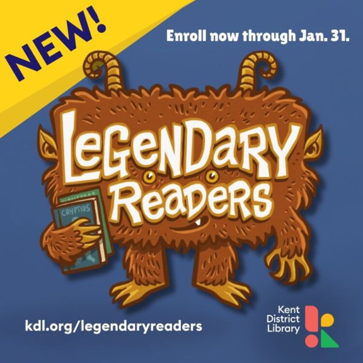 Kids can sign up through Jan. 31 for Kent District Library's Legendary Readers Program.