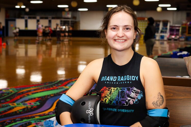 Natalie Delph recently moved here from Ann Arbor and found an outlet for socializing while staying fit playing for the Grand Raggidy Roller Derby.