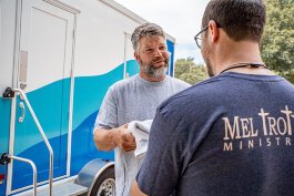 Mel Trotter Ministries' mobile shower unit provided 2,389 showers in 2023.