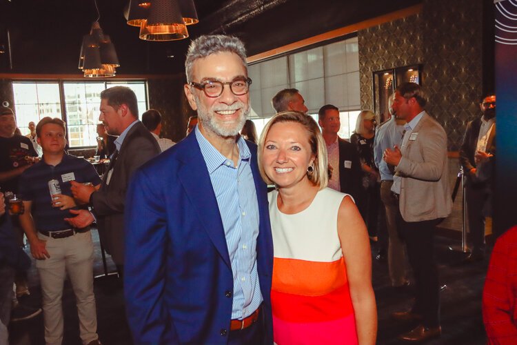 Author Stephen Dubner and Grand Rapids Mayor Rosalynn Bliss connect at Tech Week GR 2024.