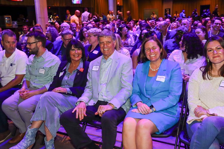 GVSU President Mantella, Fred Keller, and Christine Keller, CEO of Cascade Engineering, were excited to hear Stephen Dubner's lecture.  