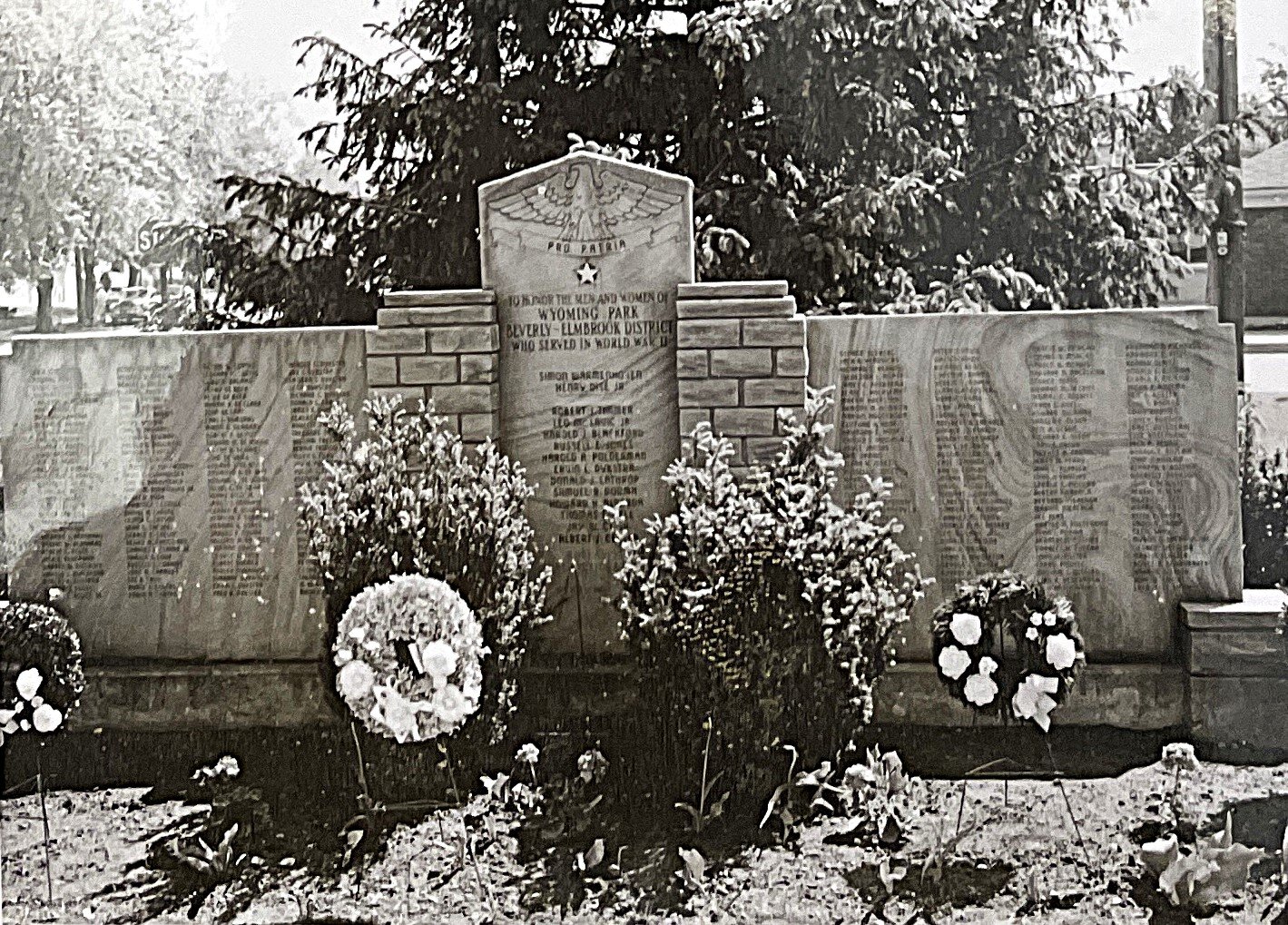 Vintage photo of Wyoming Park Veterans’ Memorial.