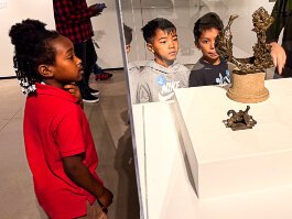 Kids are intrigued by David Smith's use of metal in Untitled (Rebecca with a Turtle), ca. 1956-57.