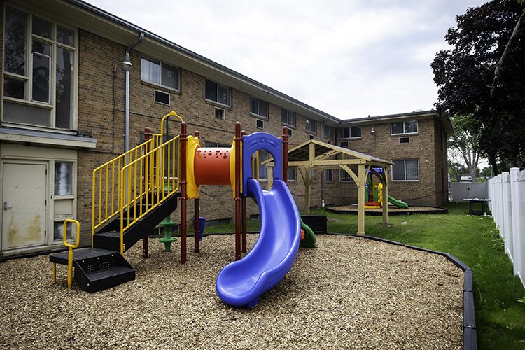 The new playground at King's Kid Christian Daycare, located on the Eastside of Detroit. 