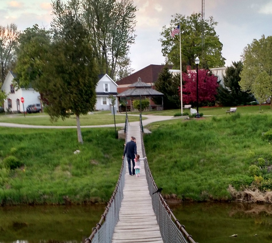 The Croswell swinging bridge