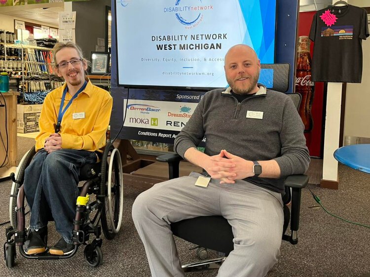 Diversity, Equity, Inclusion, and Accessibility (DEIA) training for staff at Muskegon Luge and Adventure Sports Park. Pictured from left to right: Jeff VanDyke and Brad Hastings.