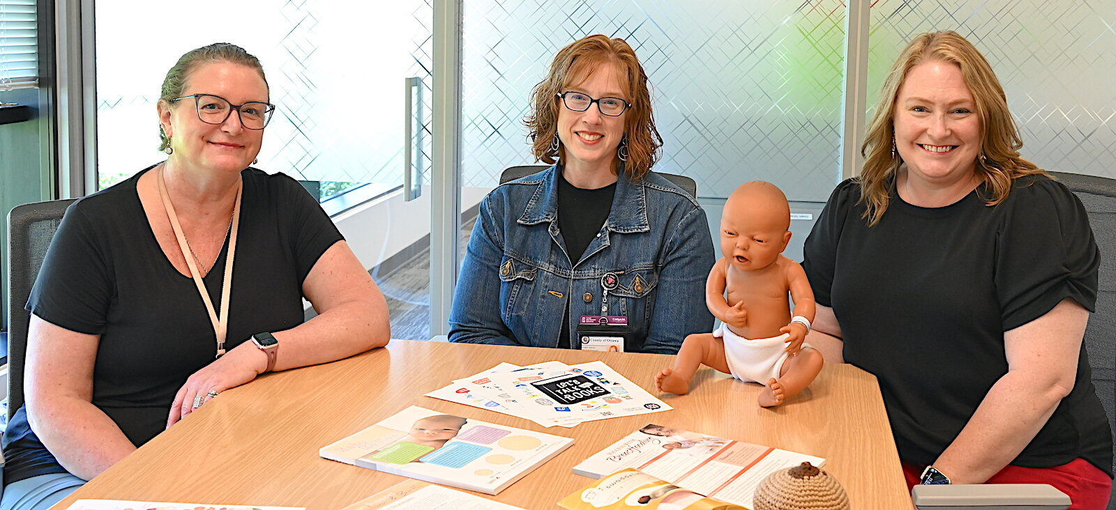Molly Brouwer, infant and family specialist; Bethany Vukusic, Maternal Infant Health Program team supervisor, and Rebecca Antaya, nutritionist and lactation consultant.